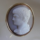 Cameo of Emperor Caracalla in 15 carat gold ring