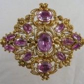 Antique Pink Topaz Broach
